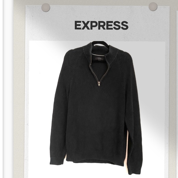EXPRESS • Men’s Sweater • Pullover Quarter Zip - Picture 2 of 4